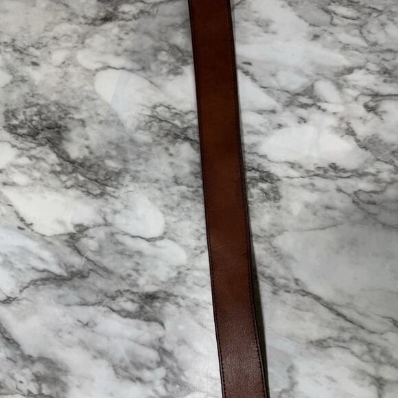 VTG American Eagle Outfitters Brown Leather Belt Womens Small Rhinestone Buckle - Picture 6 of 8